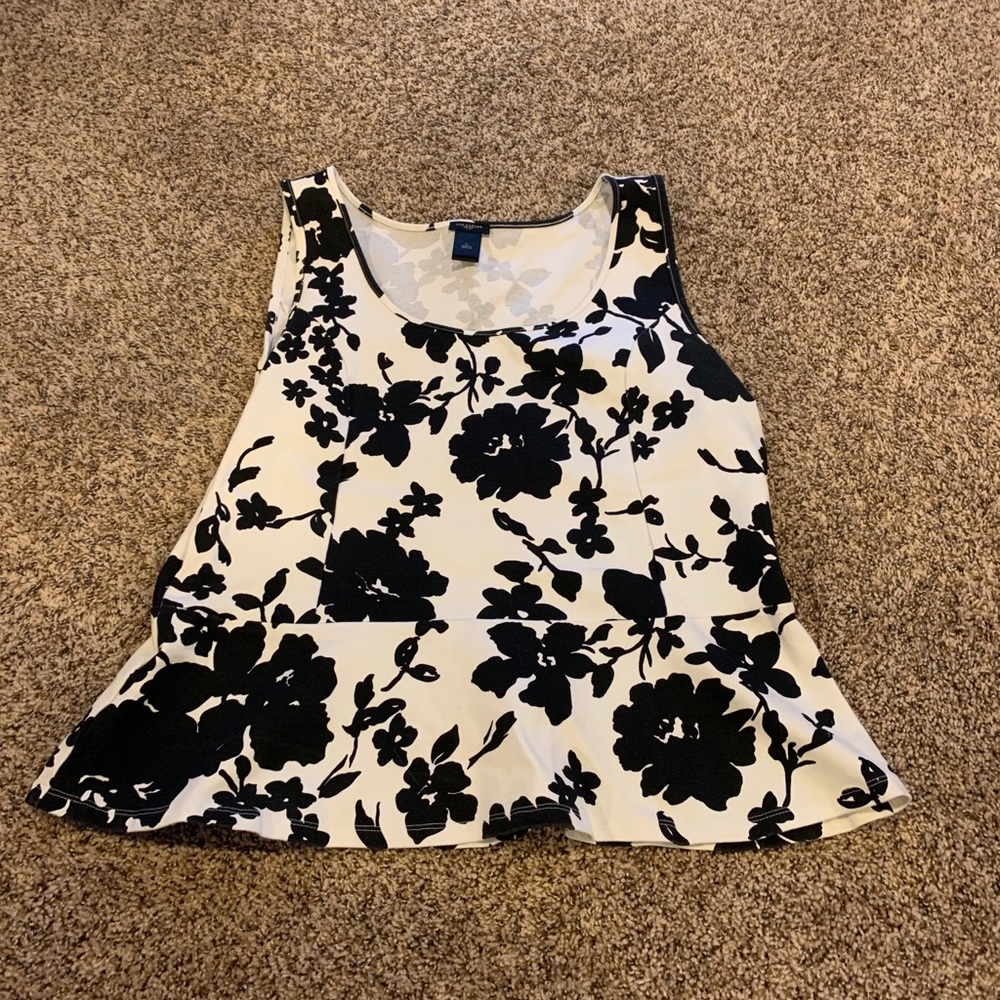 Ann Taylor floral peplum top Sz xl